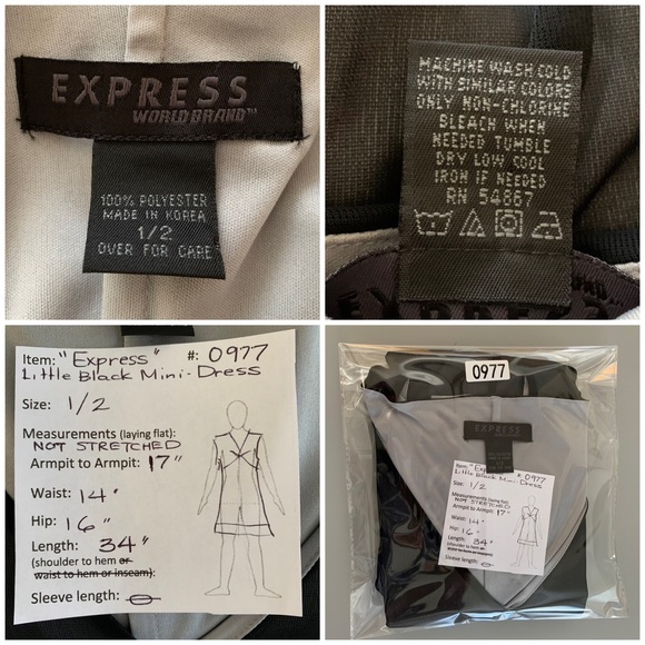 🔥5/$20🔥 “Express” Little Black Dress size XS - Picture 11 of 12